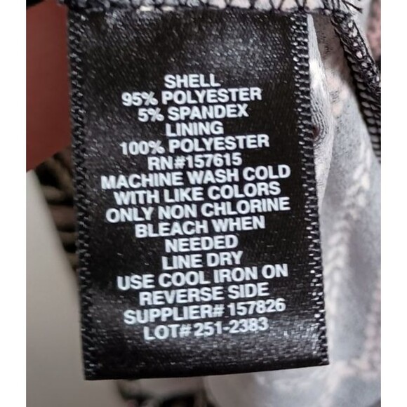 NWT Liz Claiborne Geometric Black Pink Elbow Flare Sleeve Shift Dress Size 6 - Picture 4 of 6